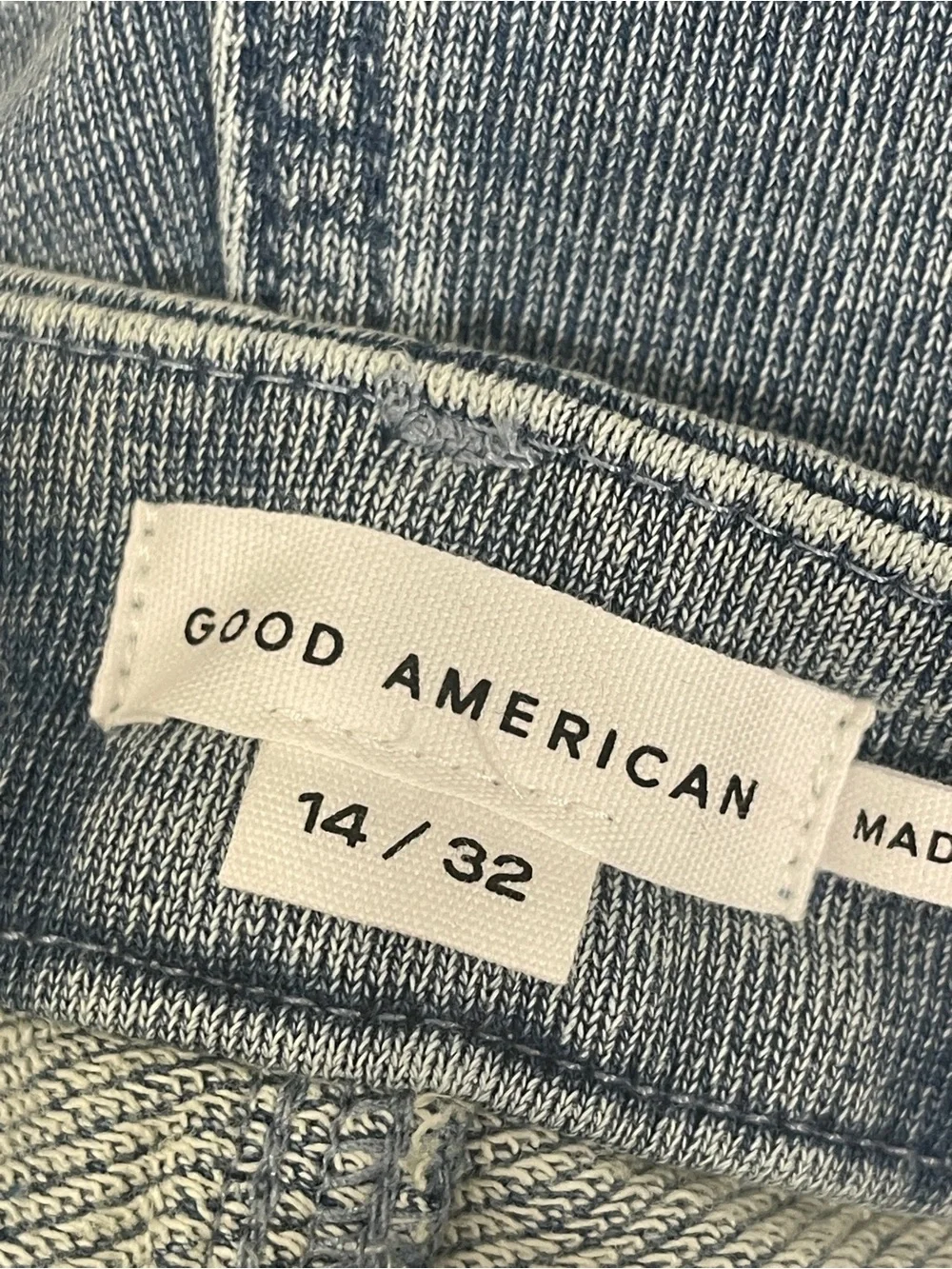 Good American Jeanius Good Skate High Waist Crop Wide Leg Jeans Light Indigo 14